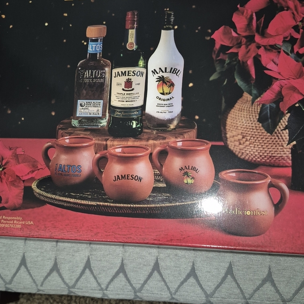 4- Clay Coffee Mugs Jarritos. Pernod Ricard. Hot Or Cold Liquid. NIB - Picture 3 of 3